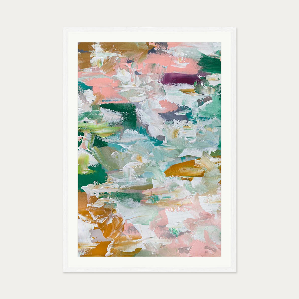 Abstract 485 Art Print — 70 x 100 cm — White Frame
