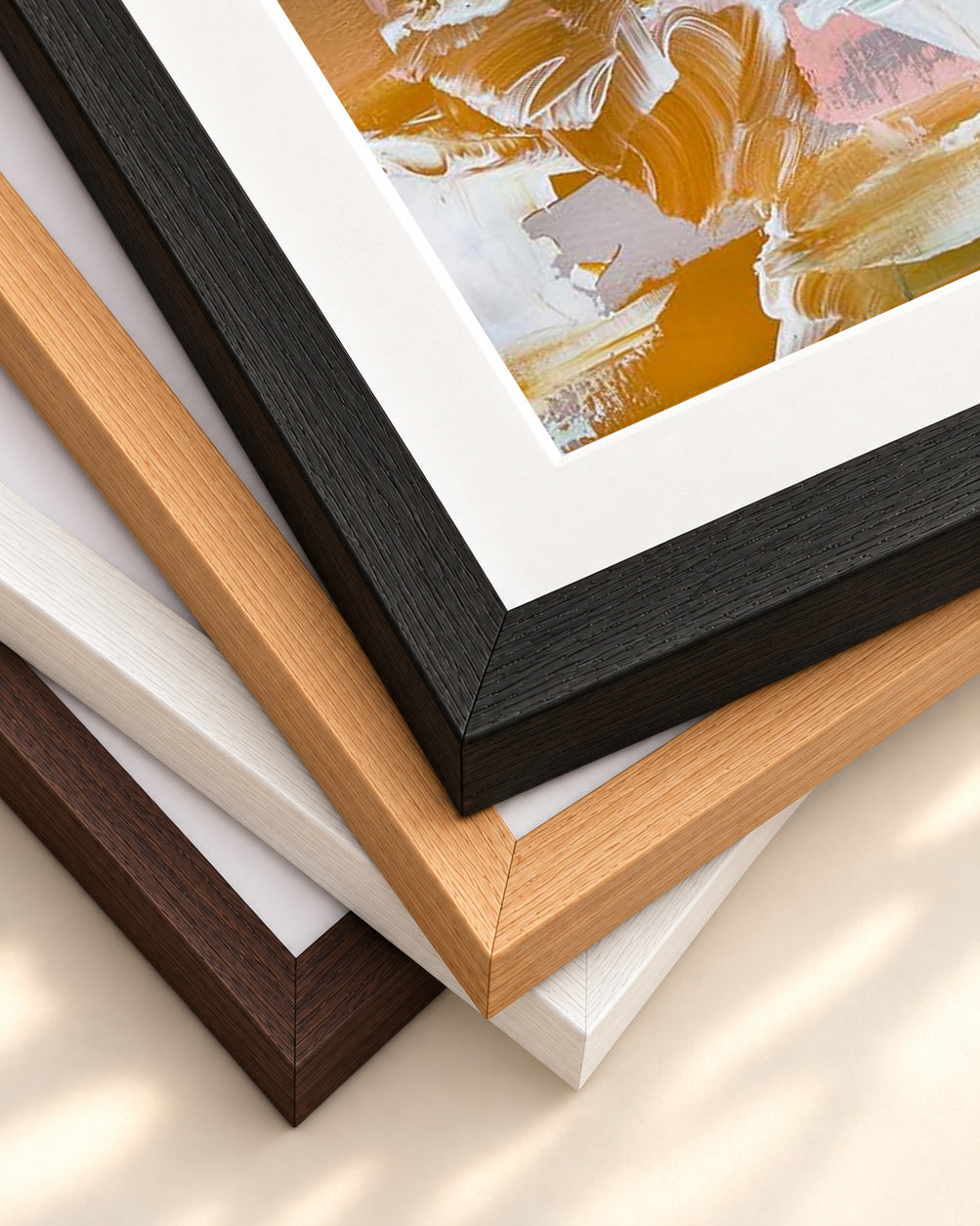 Abstract 485 Art Print — framed print corner with 5 cm mount and bevel