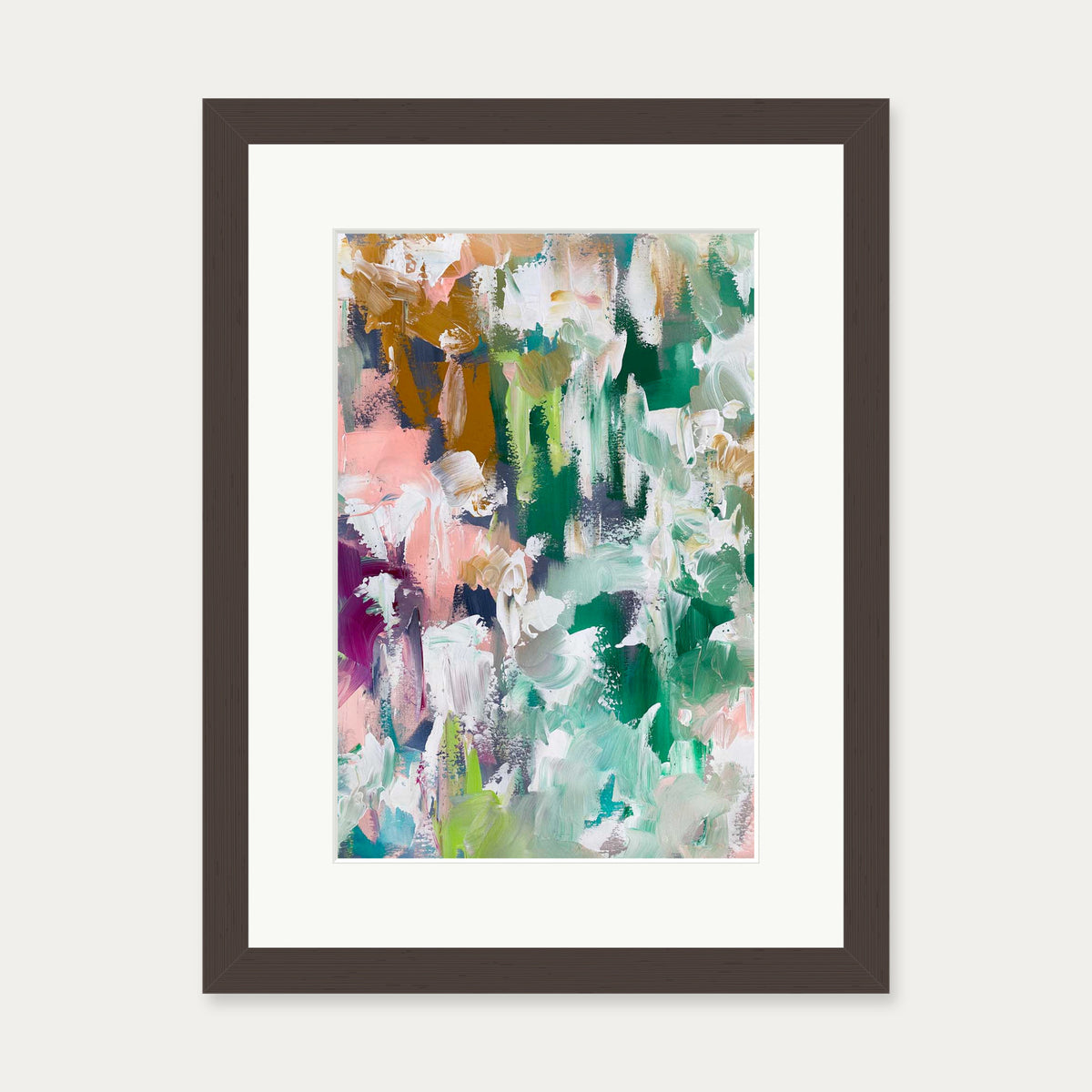 Abstract 486 Art Print — 30 x 40 cm — Brown Frame