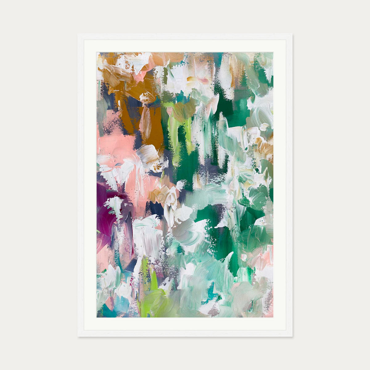 Abstract 486 Art Print — 70 x 100 cm — White Frame