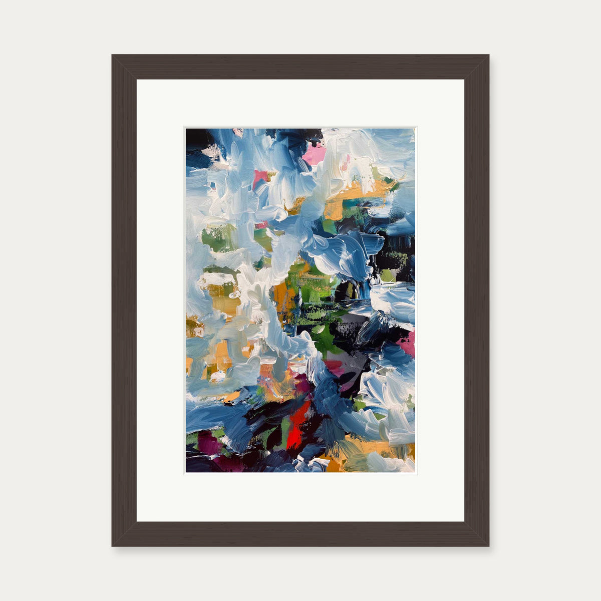 Abstract 488 Art Print — 30 x 40 cm — Brown Frame
