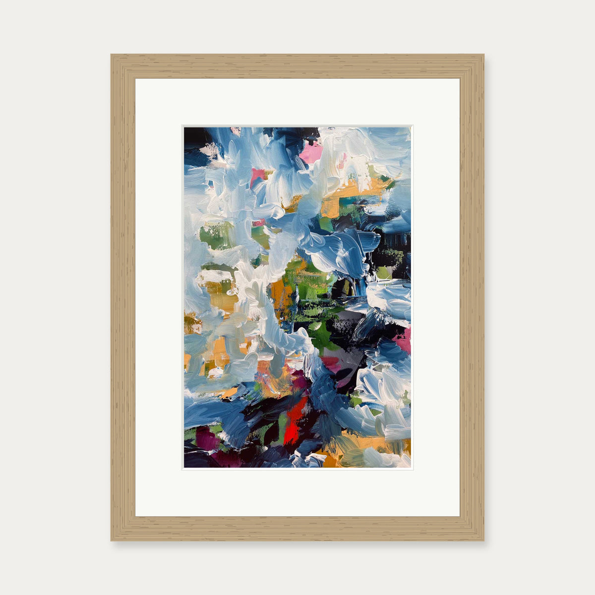 Abstract 488 Art Print — 30 x 40 cm — Oak Frame