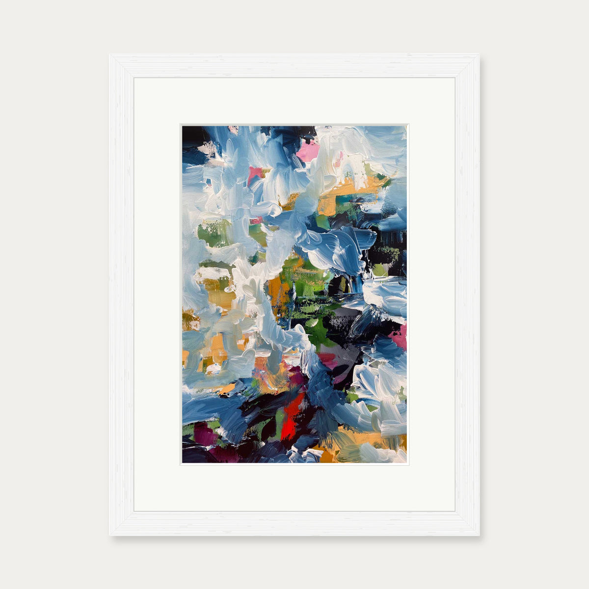 Abstract 488 Art Print — 30 x 40 cm — White Frame