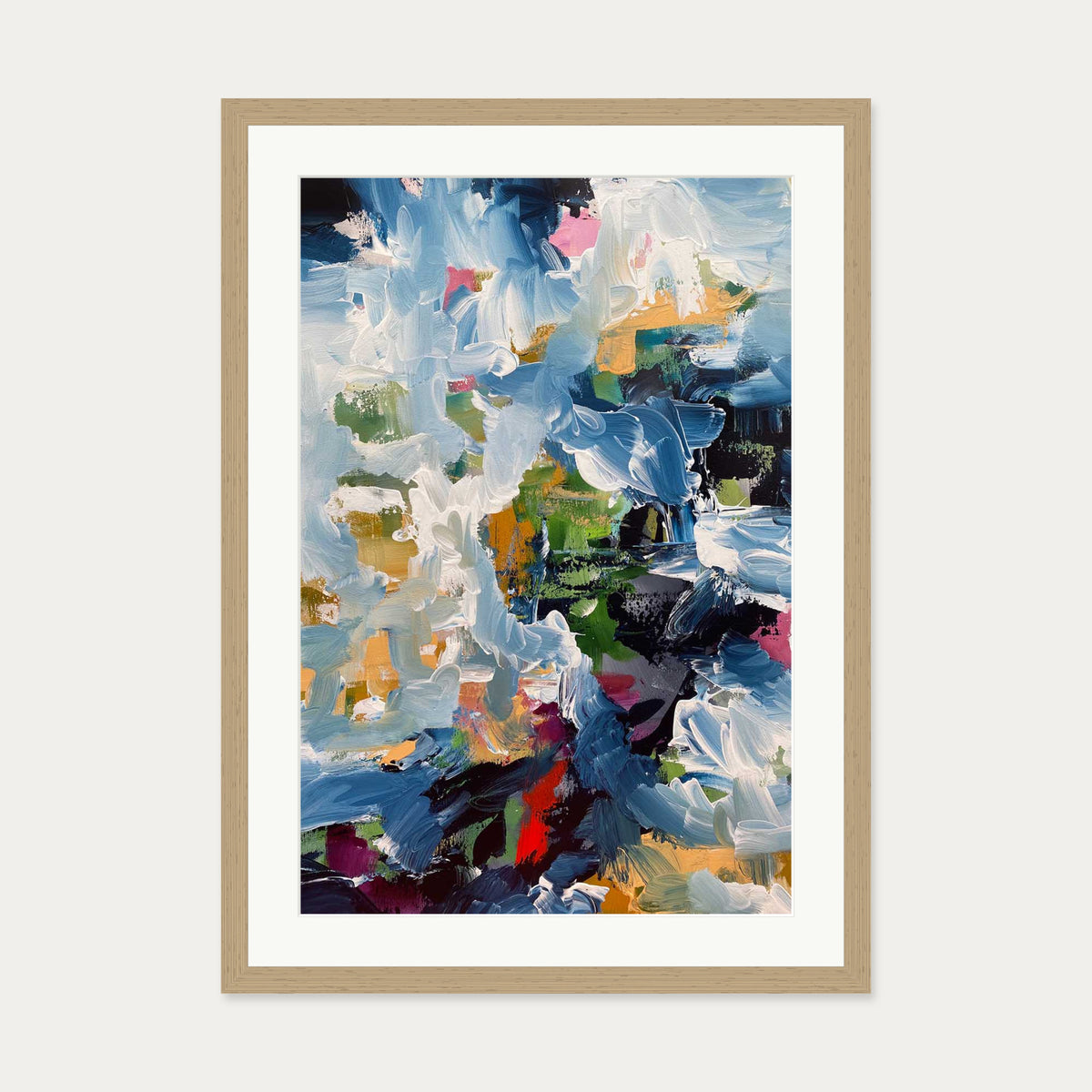 Abstract 488 Art Print — 50 x 70 cm — Oak Frame