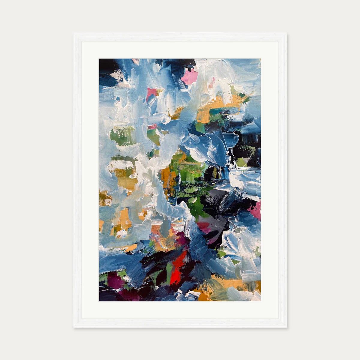 Abstract 488 Art Print — 50 x 70 cm — White Frame