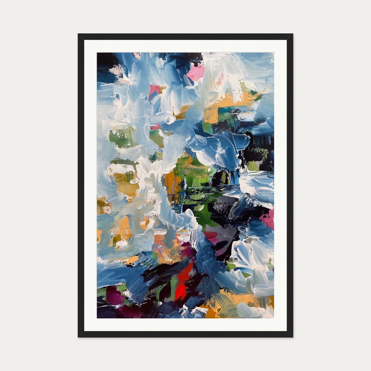 Abstract 488 Art Print — 70 x 100 cm — Black Frame