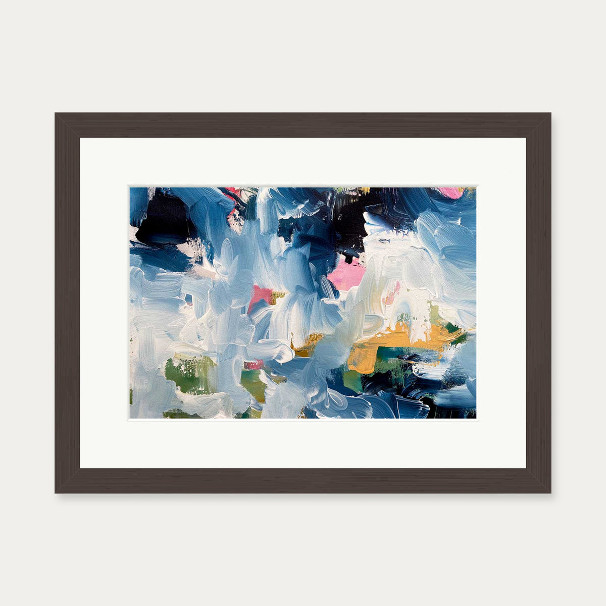 Abstract 489 Art Print — 30 x 40 cm — Brown Frame