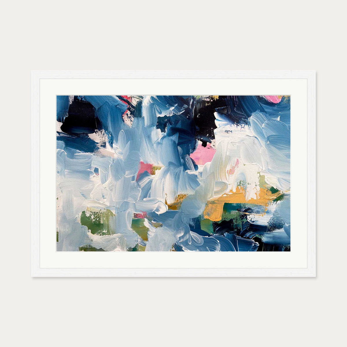 Abstract 489 Art Print — 50 x 70 cm — White Frame