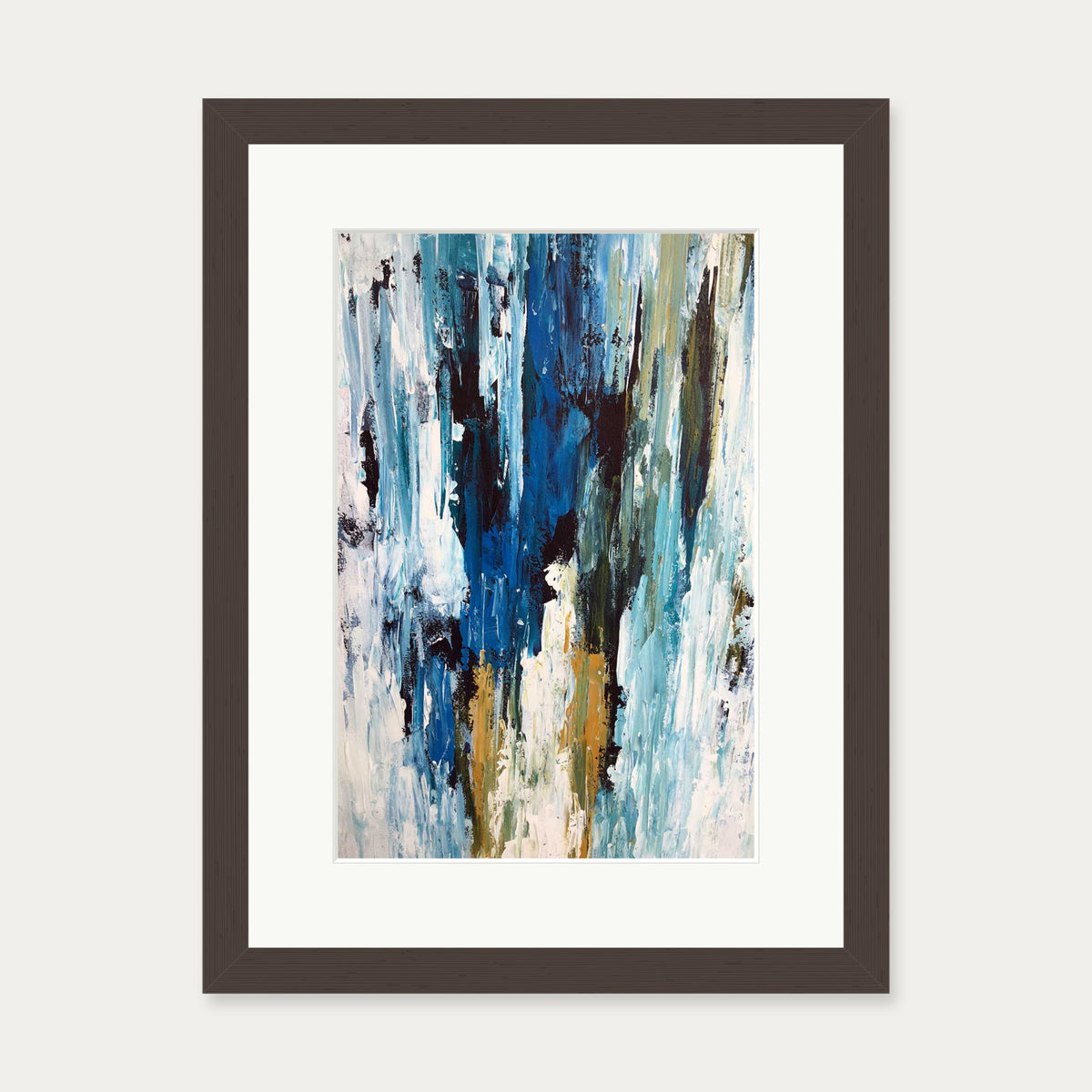 Abstract 49 Art Print — 30 x 40 cm — Brown Frame