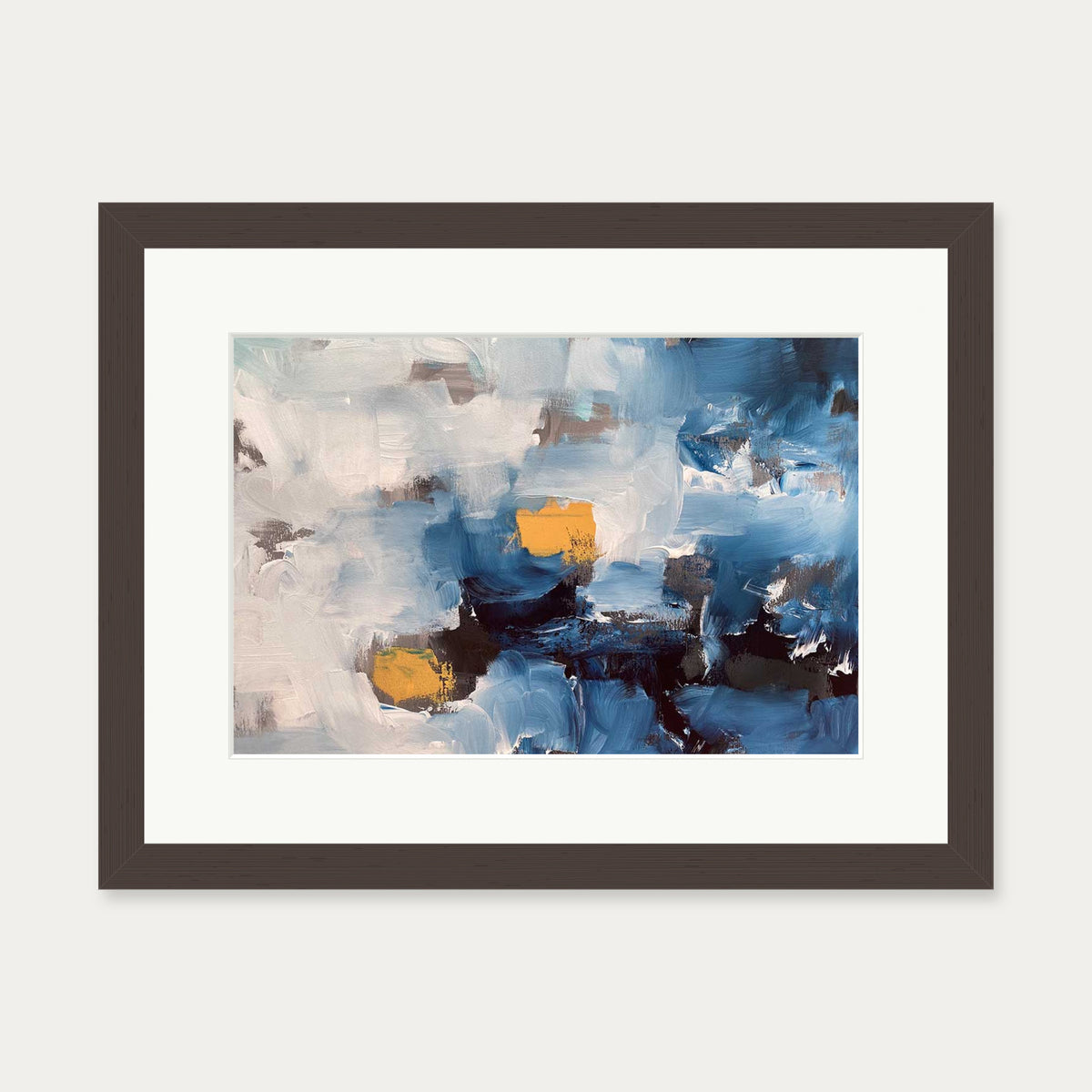 Abstract 490 Art Print — 30 x 40 cm — Brown Frame