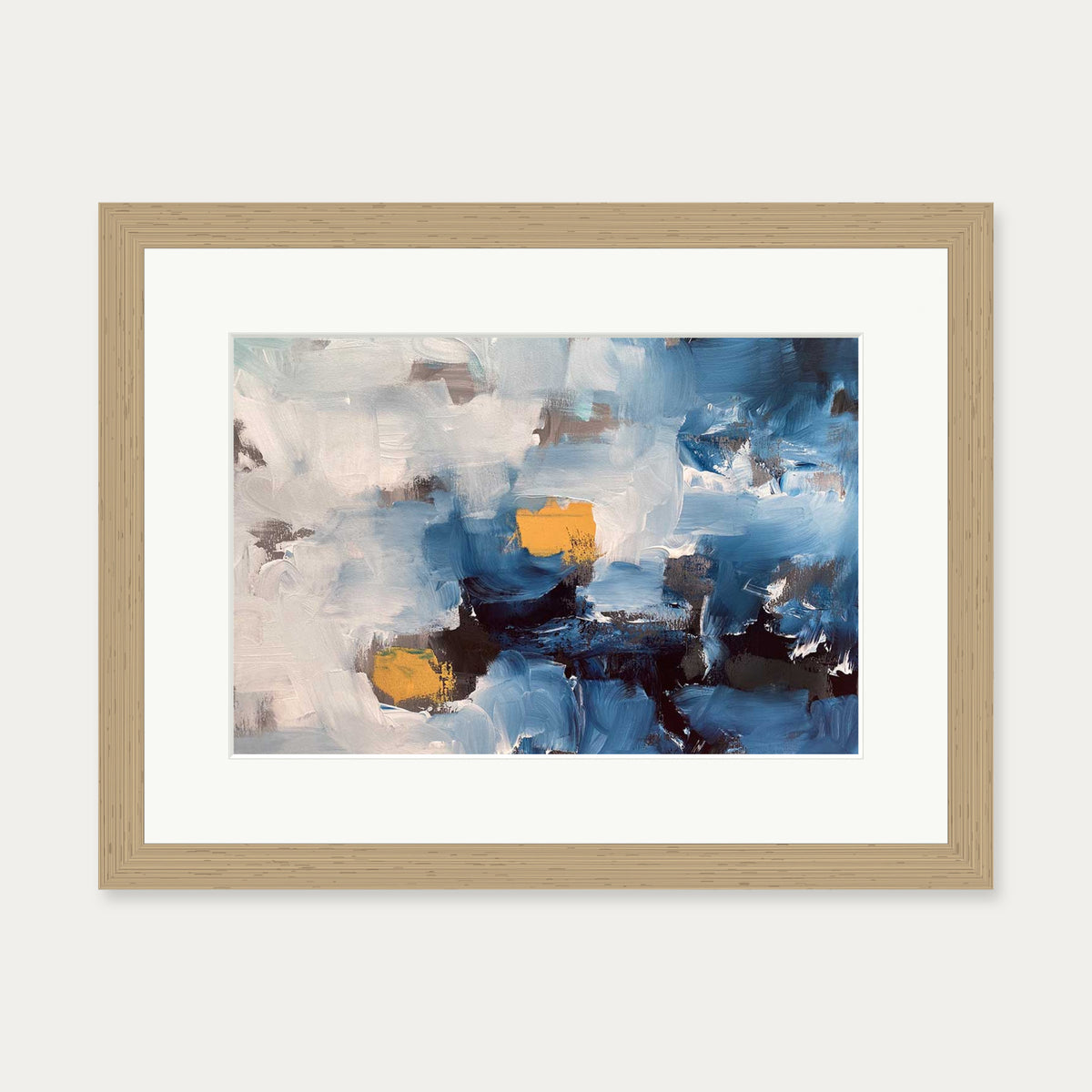 Abstract 490 Art Print — 30 x 40 cm — Oak Frame