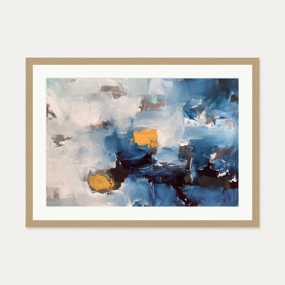 Abstract 490 Art Print — 50 x 70 cm — Oak Frame