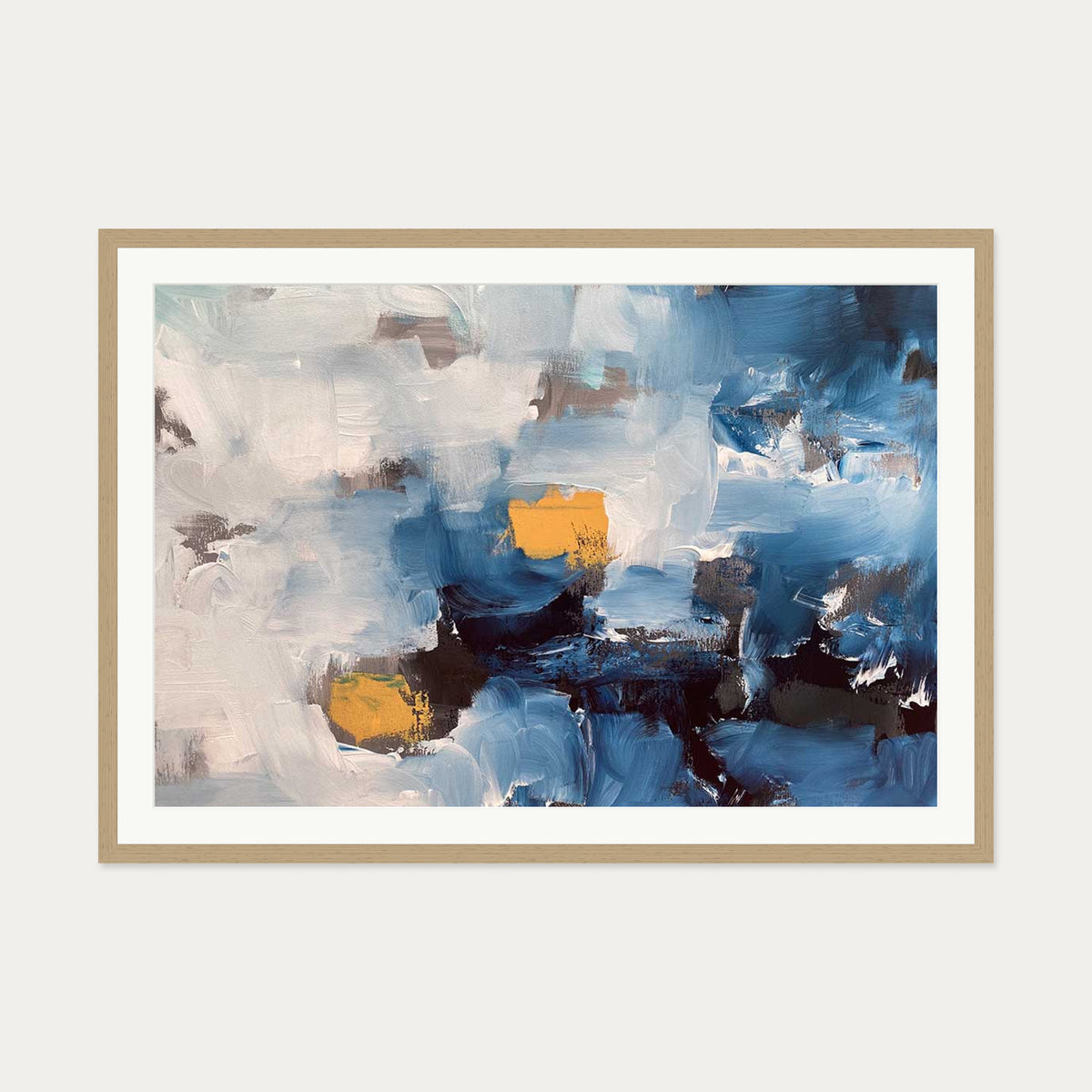 Abstract 490 Art Print — 70 x 100 cm — Oak Frame