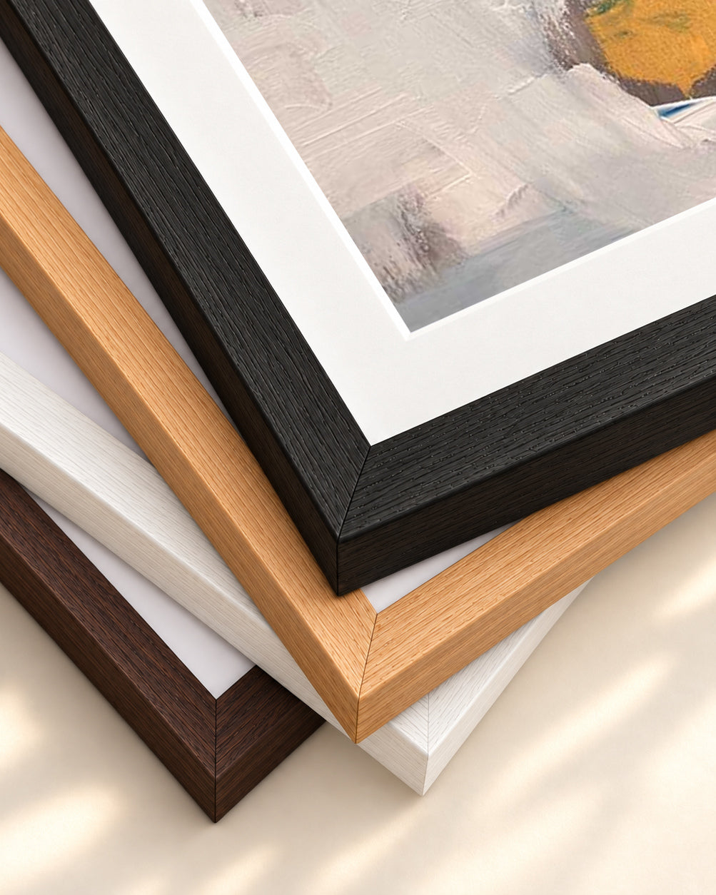 Abstract 490 Art Print — framed print corner with 5 cm mount and bevel