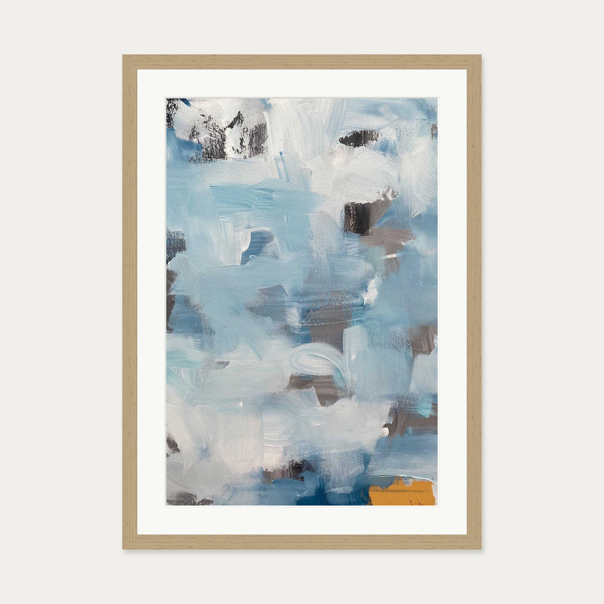 Abstract 491 Art Print — 50 x 70 cm — Oak Frame
