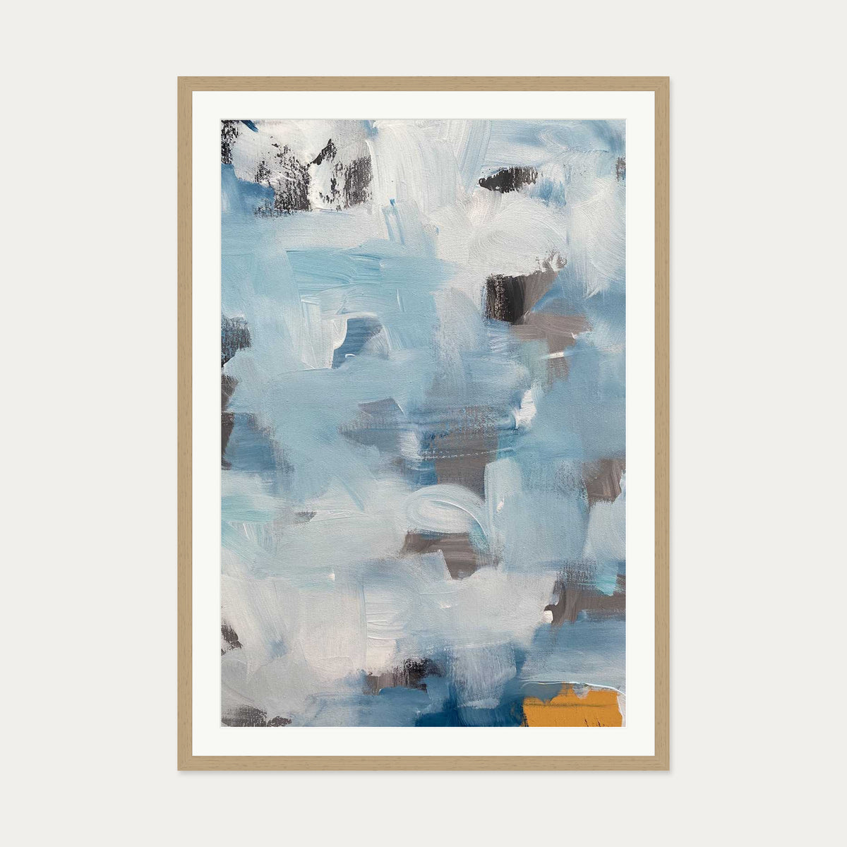 Abstract 491 Art Print — 70 x 100 cm — Oak Frame