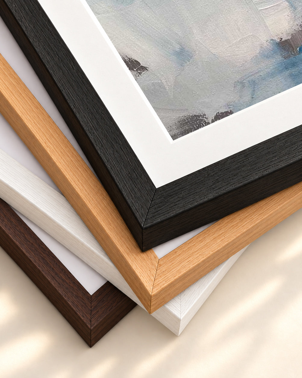 Abstract 491 Art Print — framed print corner with 5 cm mount and bevel