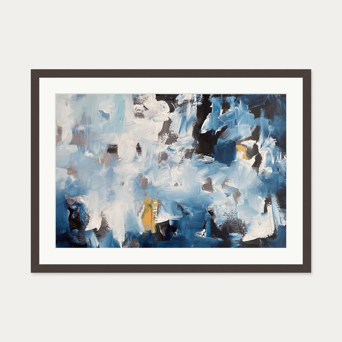 Abstract 492 Art Print — 50 x 70 cm — Brown Frame
