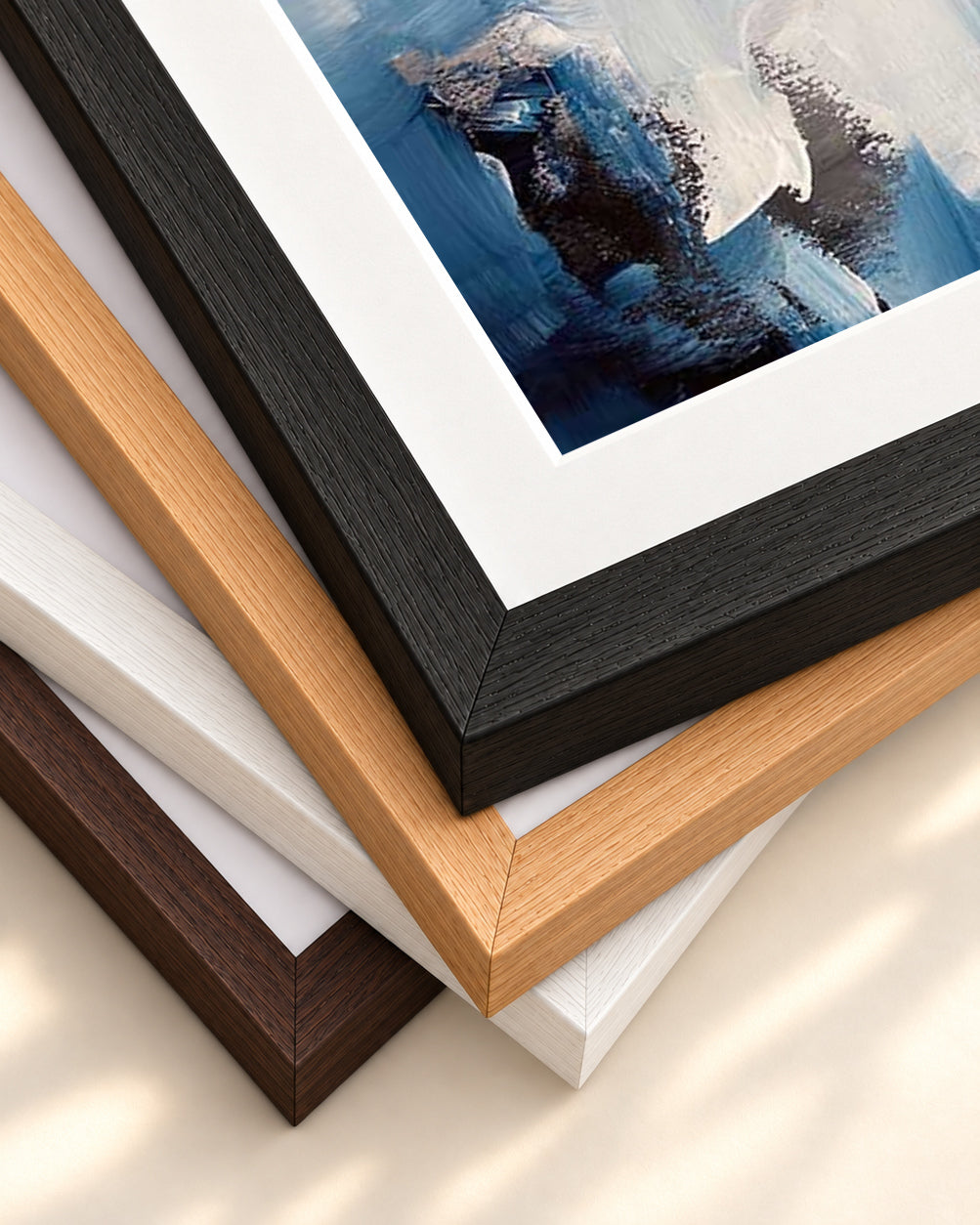 Abstract 492 Art Print — framed print corner with 5 cm mount and bevel