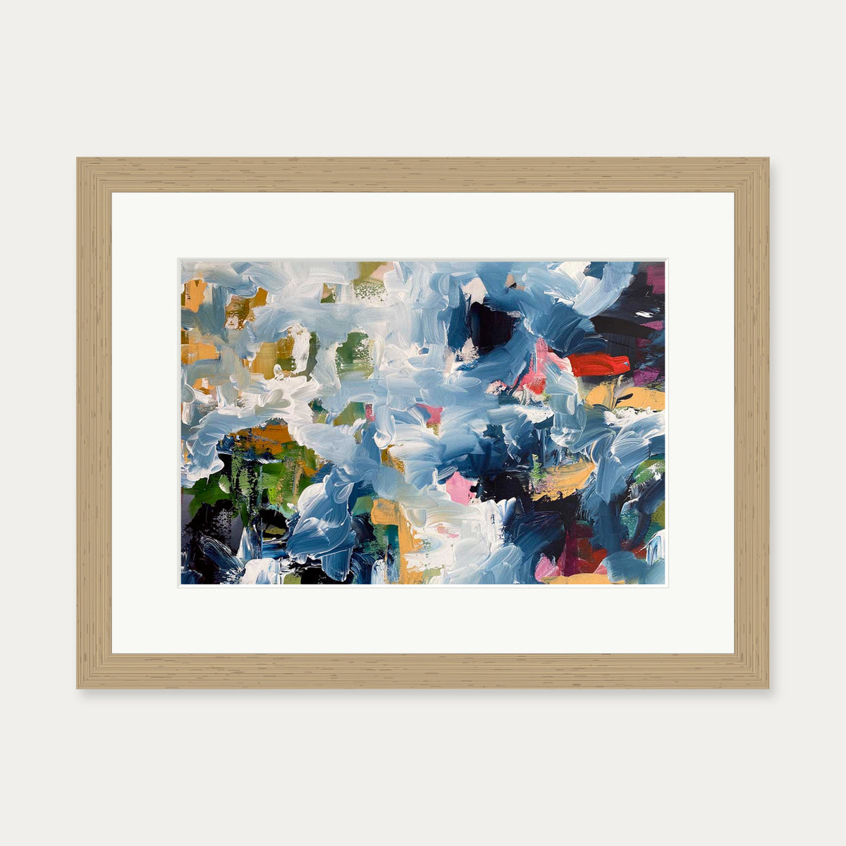 Abstract 493 Art Print — 30 x 40 cm — Oak Frame
