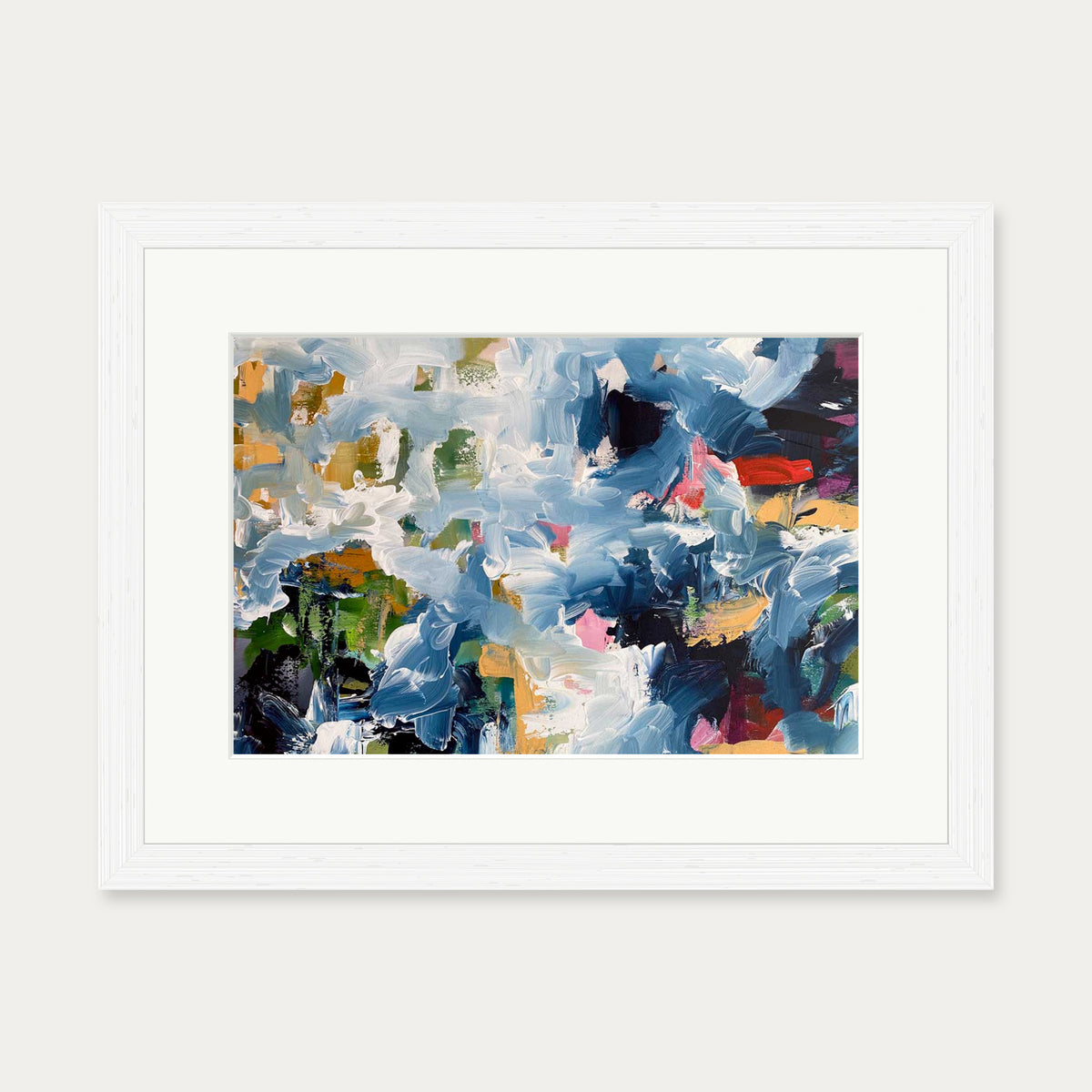 Abstract 493 Art Print — 30 x 40 cm — White Frame