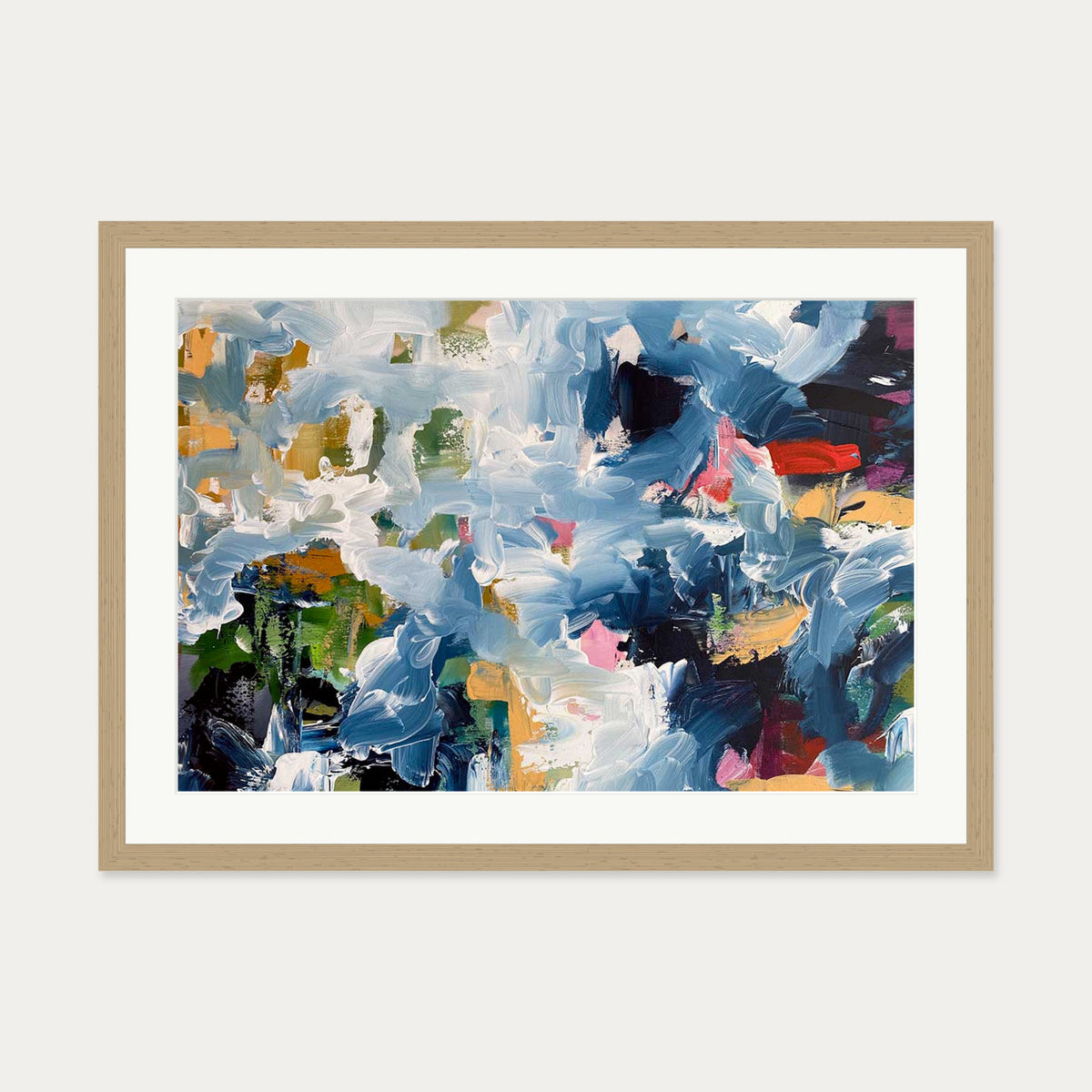 Abstract 493 Art Print — 50 x 70 cm — Oak Frame