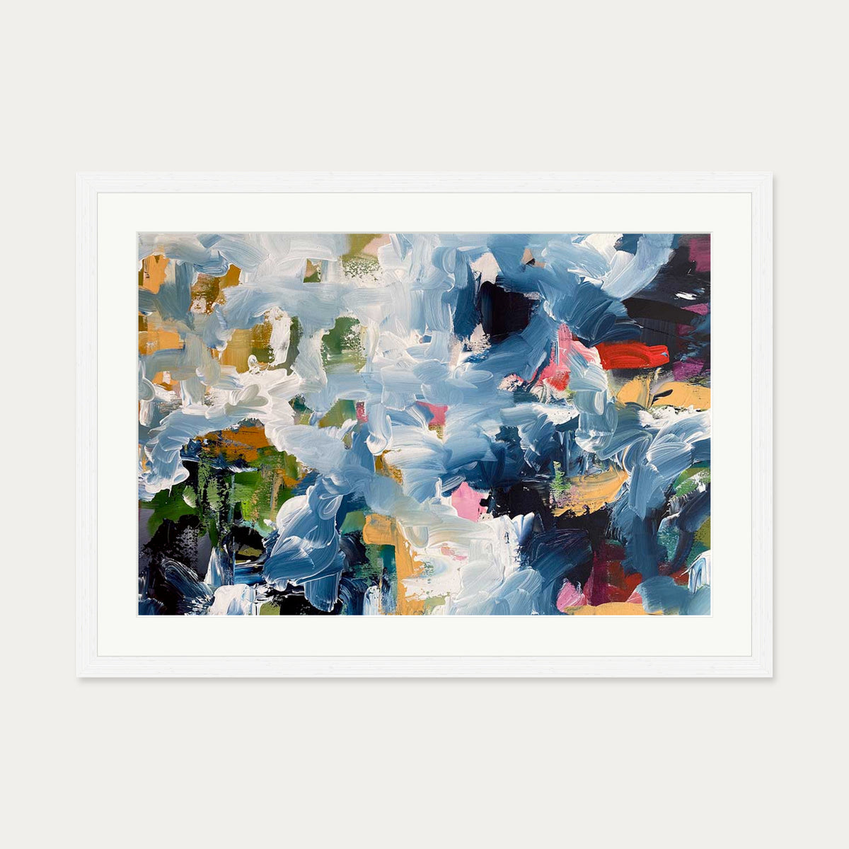 Abstract 493 Art Print — 50 x 70 cm — White Frame