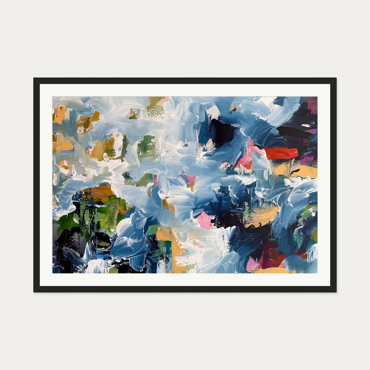 Abstract 493 Art Print — 70 x 100 cm — Black Frame