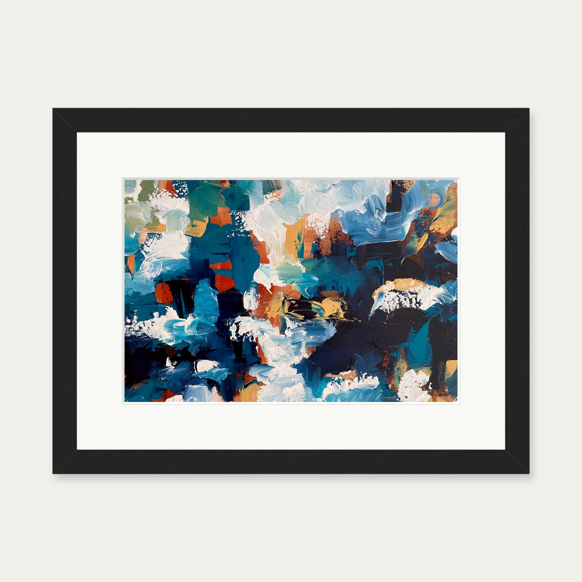 Abstract 494 Art Print — 30 x 40 cm — Black Frame