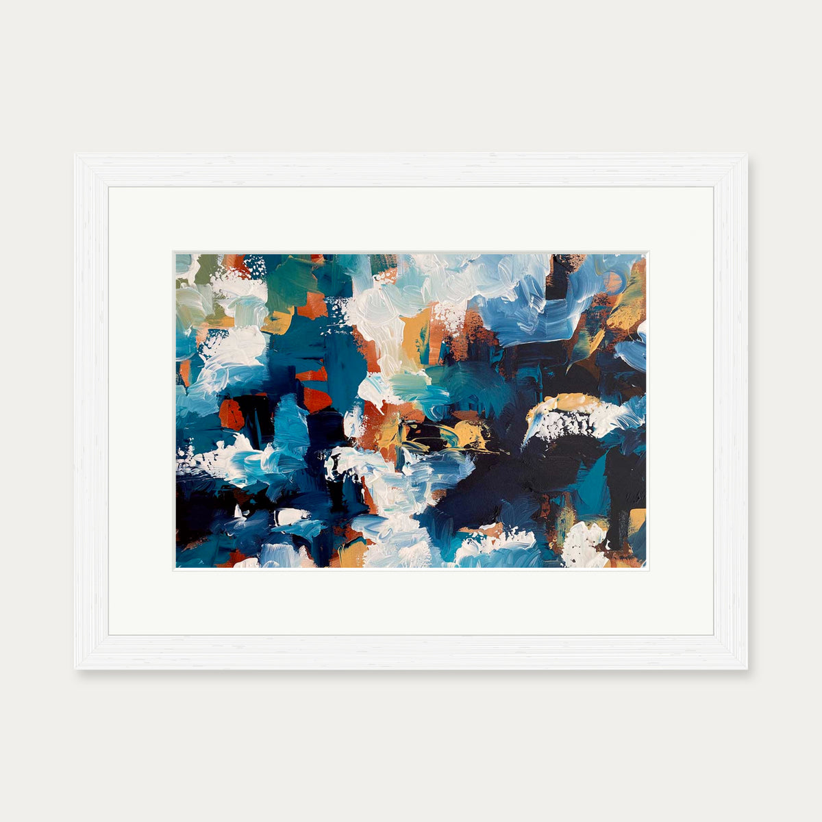 Abstract 494 Art Print — 30 x 40 cm — White Frame
