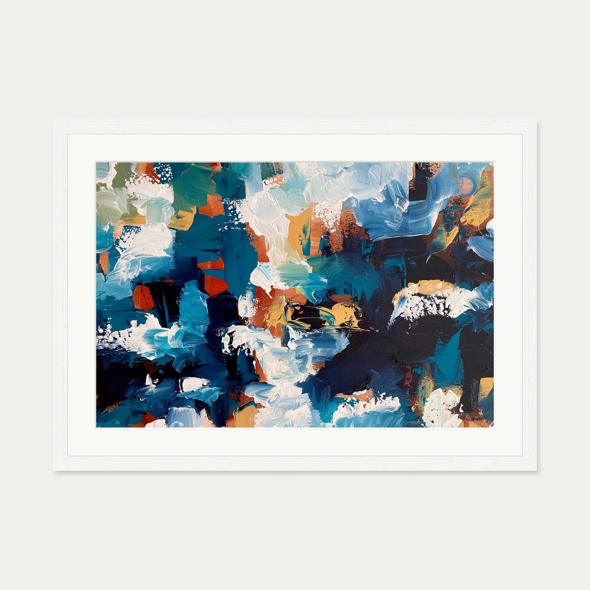 Abstract 494 Art Print — 50 x 70 cm — White Frame