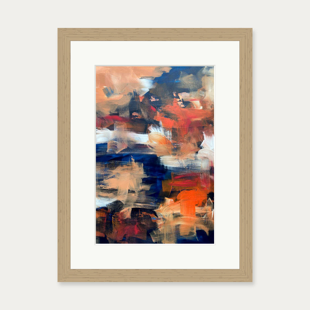 Abstract 495 Art Print — 30 x 40 cm — Oak Frame