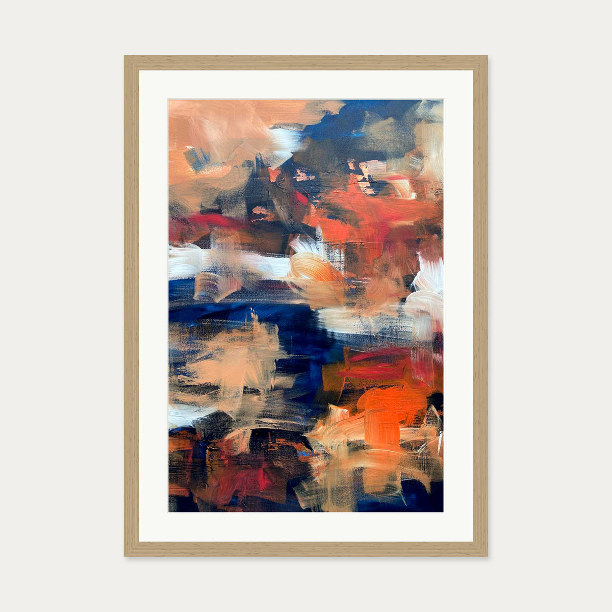 Abstract 495 Art Print — 50 x 70 cm — Oak Frame