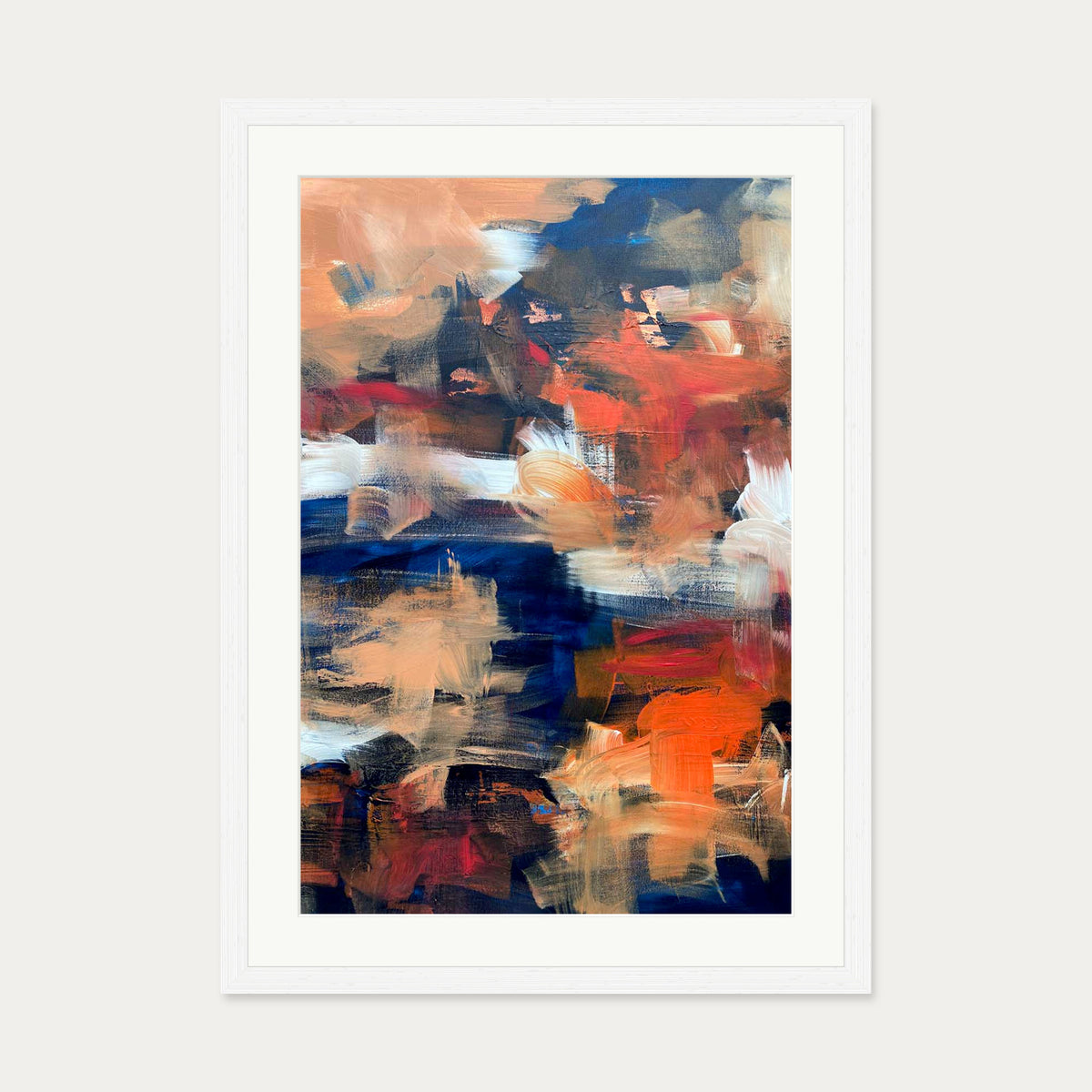 Abstract 495 Art Print — 50 x 70 cm — White Frame