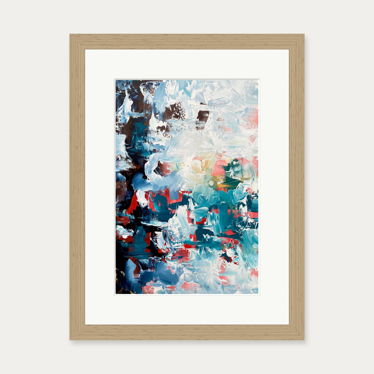 Abstract 496 Art Print — 30 x 40 cm — Oak Frame