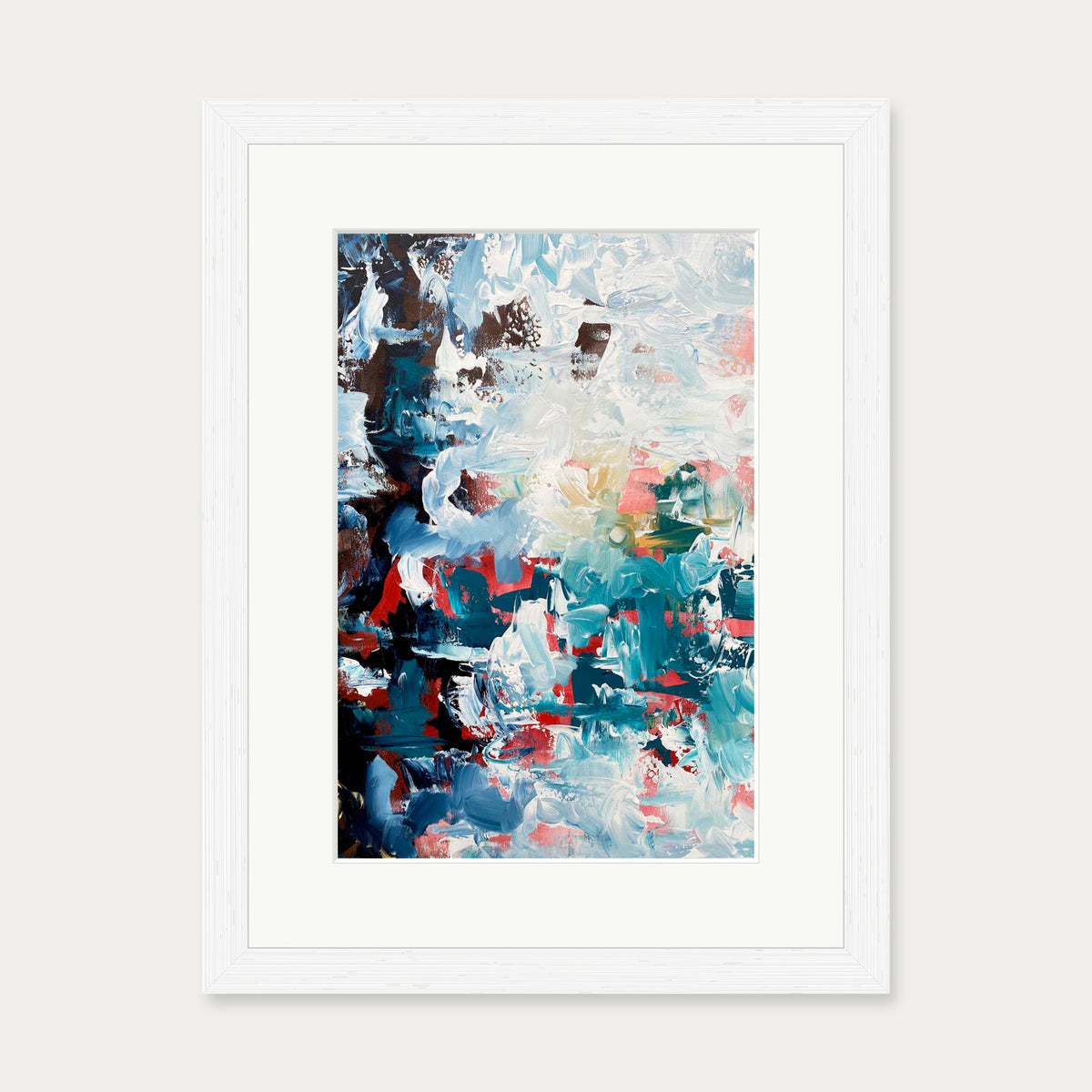 Abstract 496 Art Print — 30 x 40 cm — White Frame