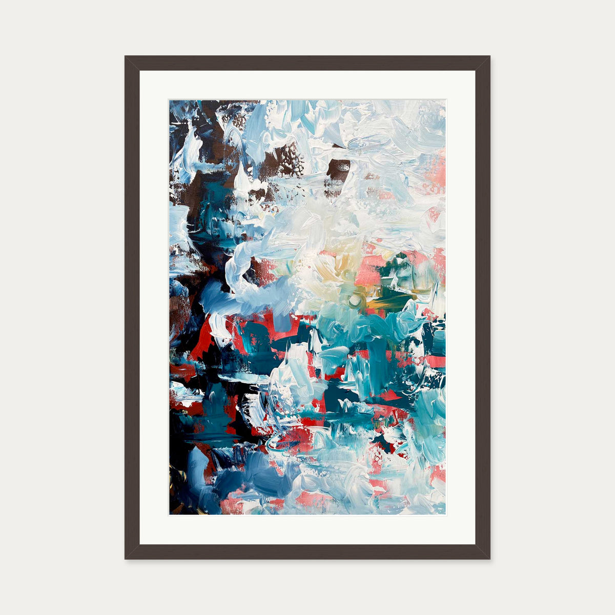 Abstract 496 Art Print — 50 x 70 cm — Brown Frame