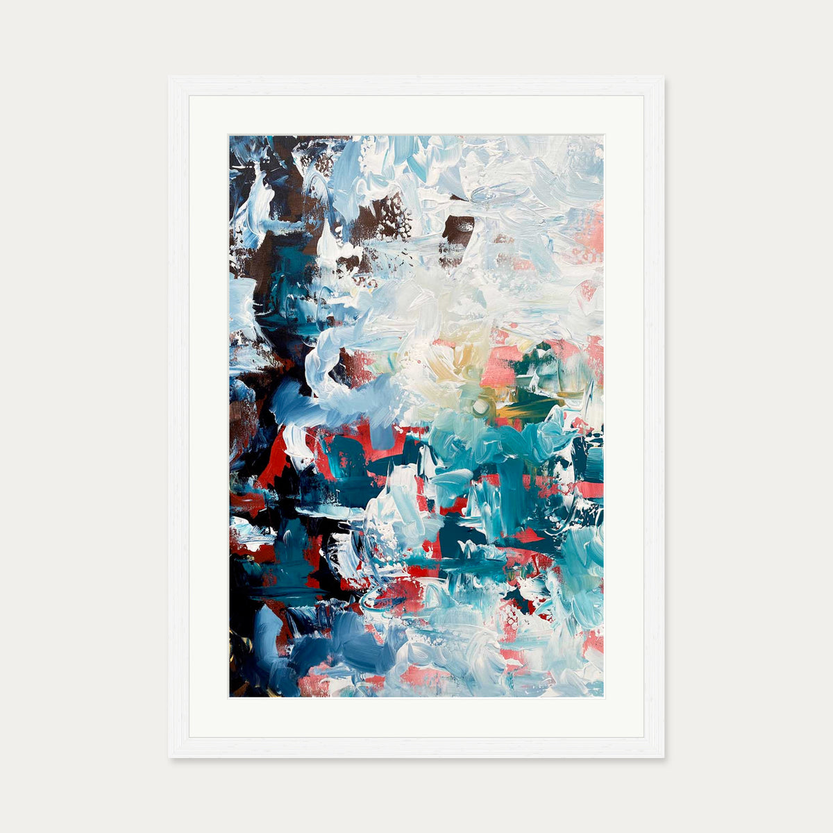 Abstract 496 Art Print — 50 x 70 cm — White Frame