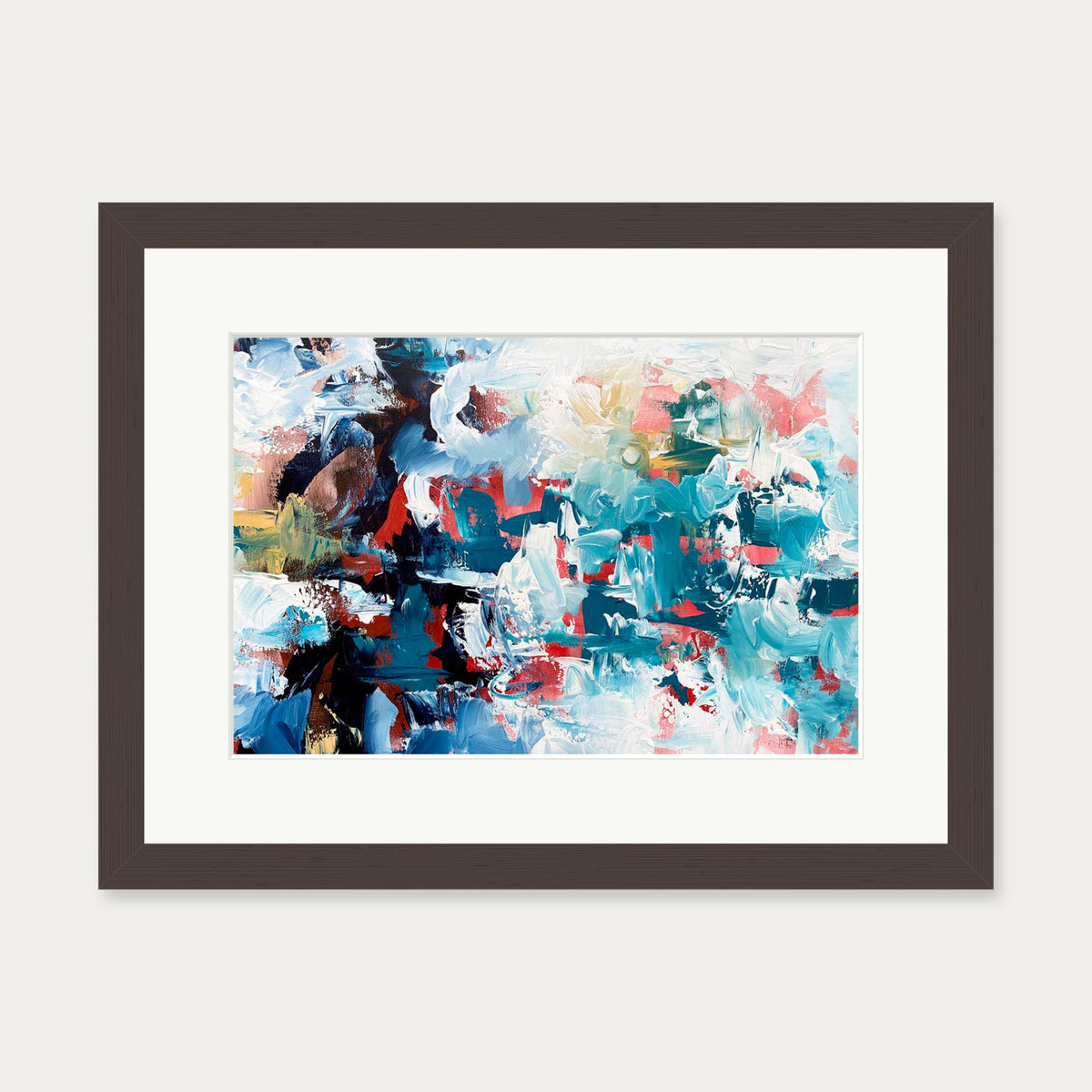 Abstract 498 Art Print — 30 x 40 cm — Brown Frame