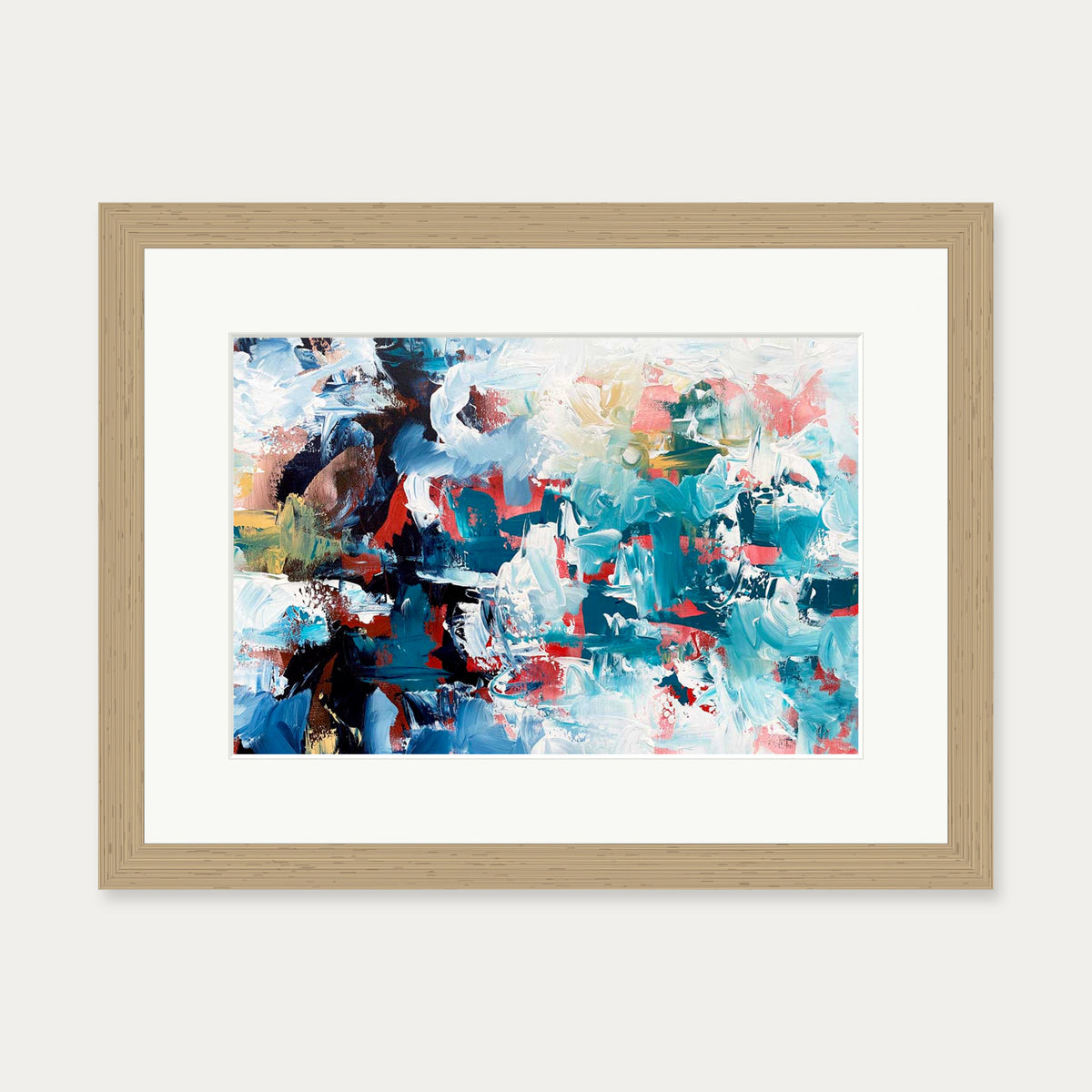 Abstract 498 Art Print — 30 x 40 cm — Oak Frame