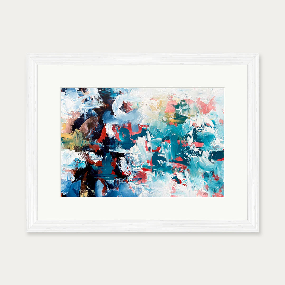 Abstract 498 Art Print — 30 x 40 cm — White Frame
