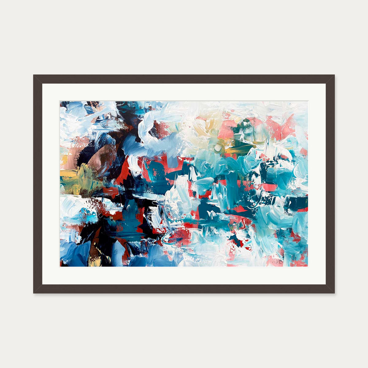 Abstract 498 Art Print — 50 x 70 cm — Brown Frame