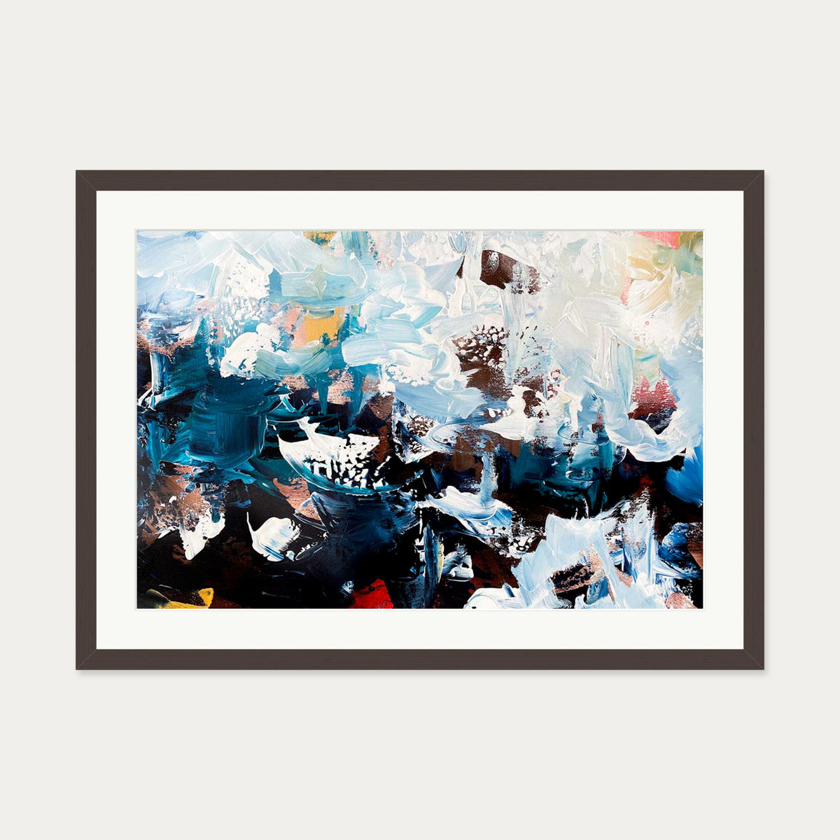 Abstract 499 Art Print — 50 x 70 cm — Brown Frame