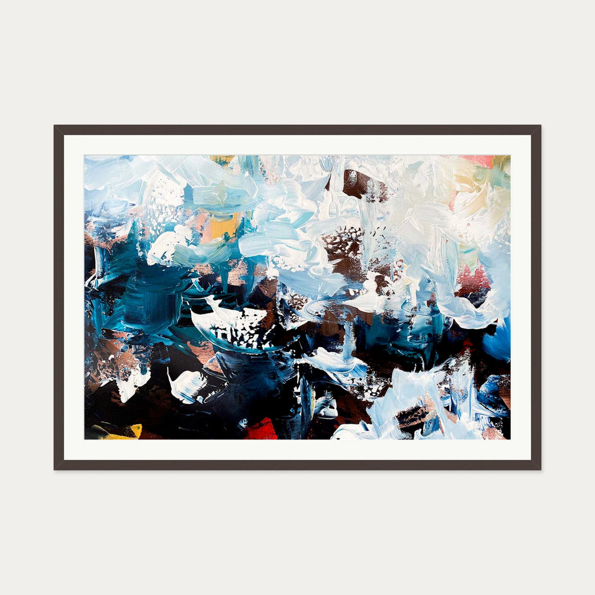 Abstract 499 Art Print — 70 x 100 cm — Brown Frame