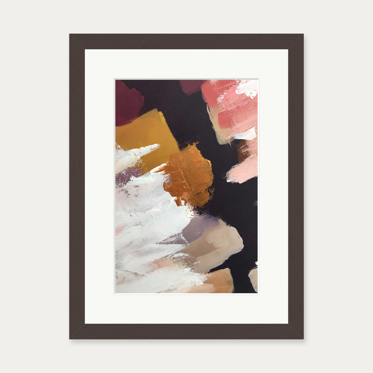 Abstract 50 Art Print — 30 x 40 cm — Brown Frame