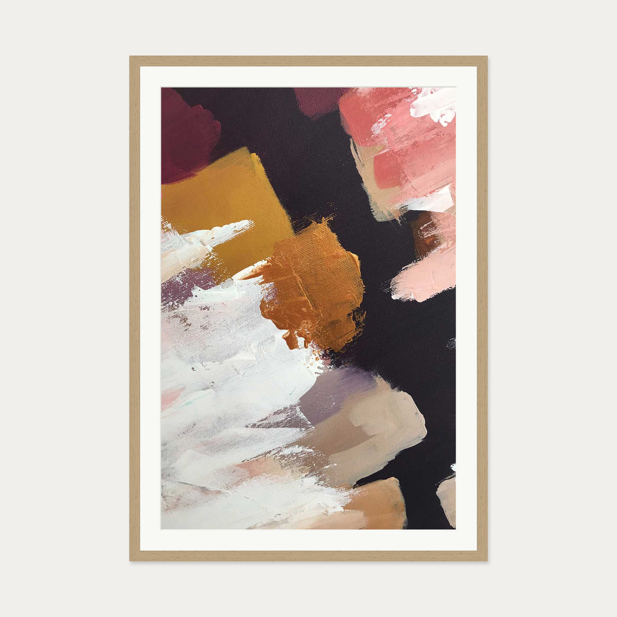 Abstract 50 Art Print — 70 x 100 cm — Oak Frame