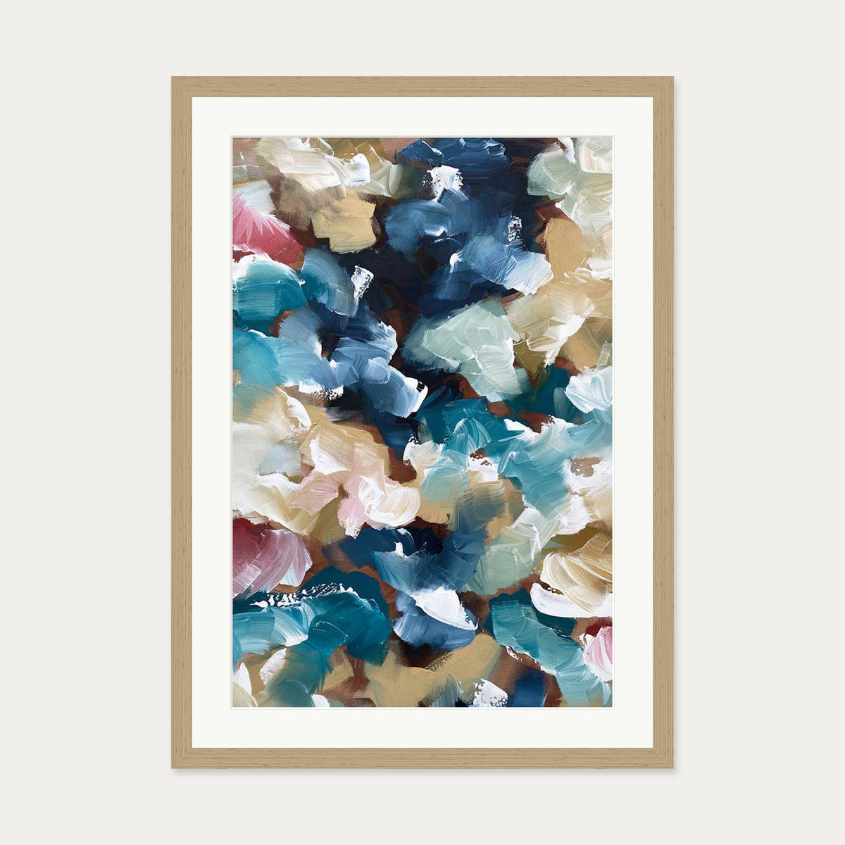 Abstract 500 Art Print — 50 x 70 cm — Oak Frame
