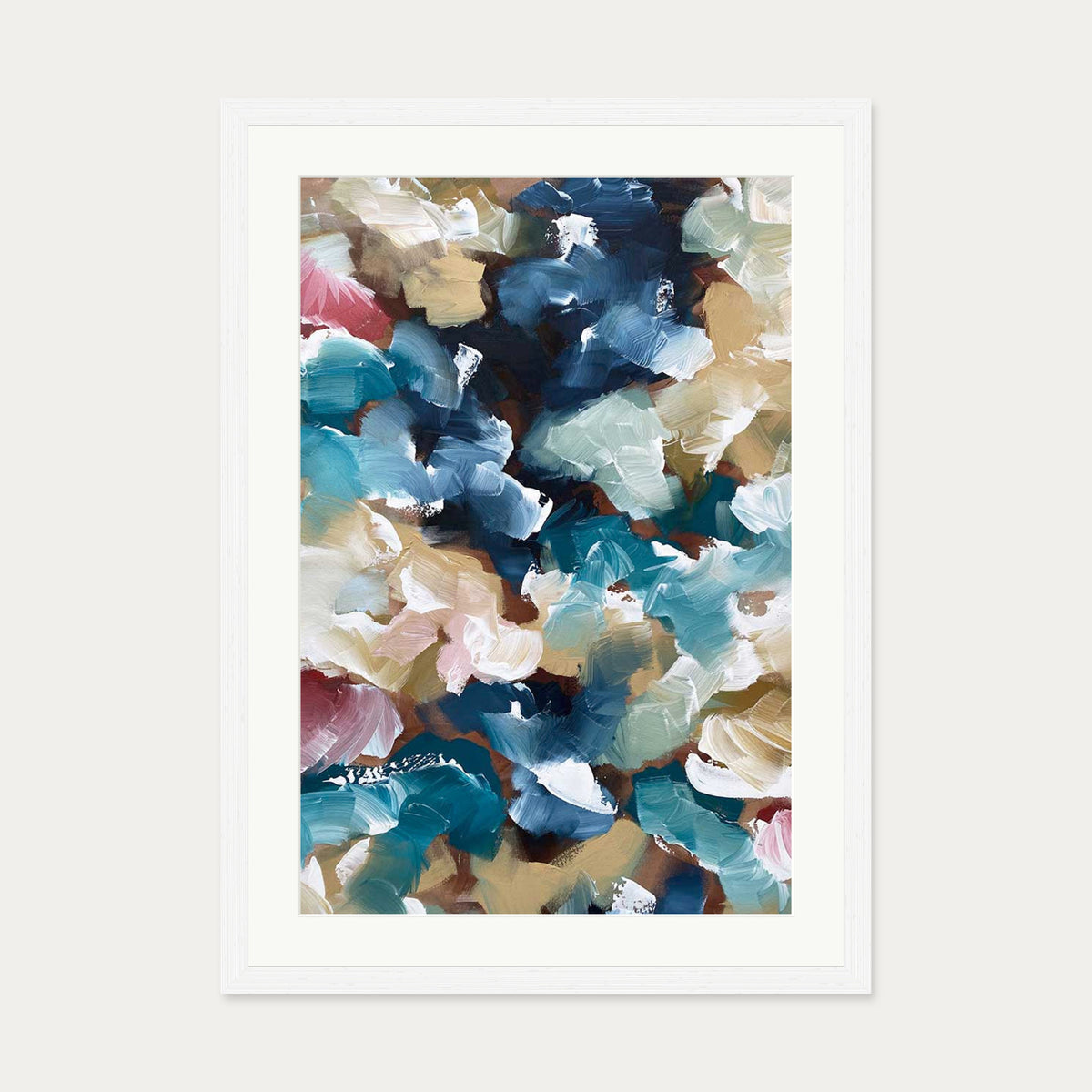 Abstract 500 Art Print — 50 x 70 cm — White Frame