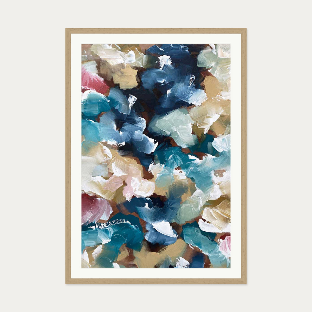 Abstract 500 Art Print — 70 x 100 cm — Oak Frame