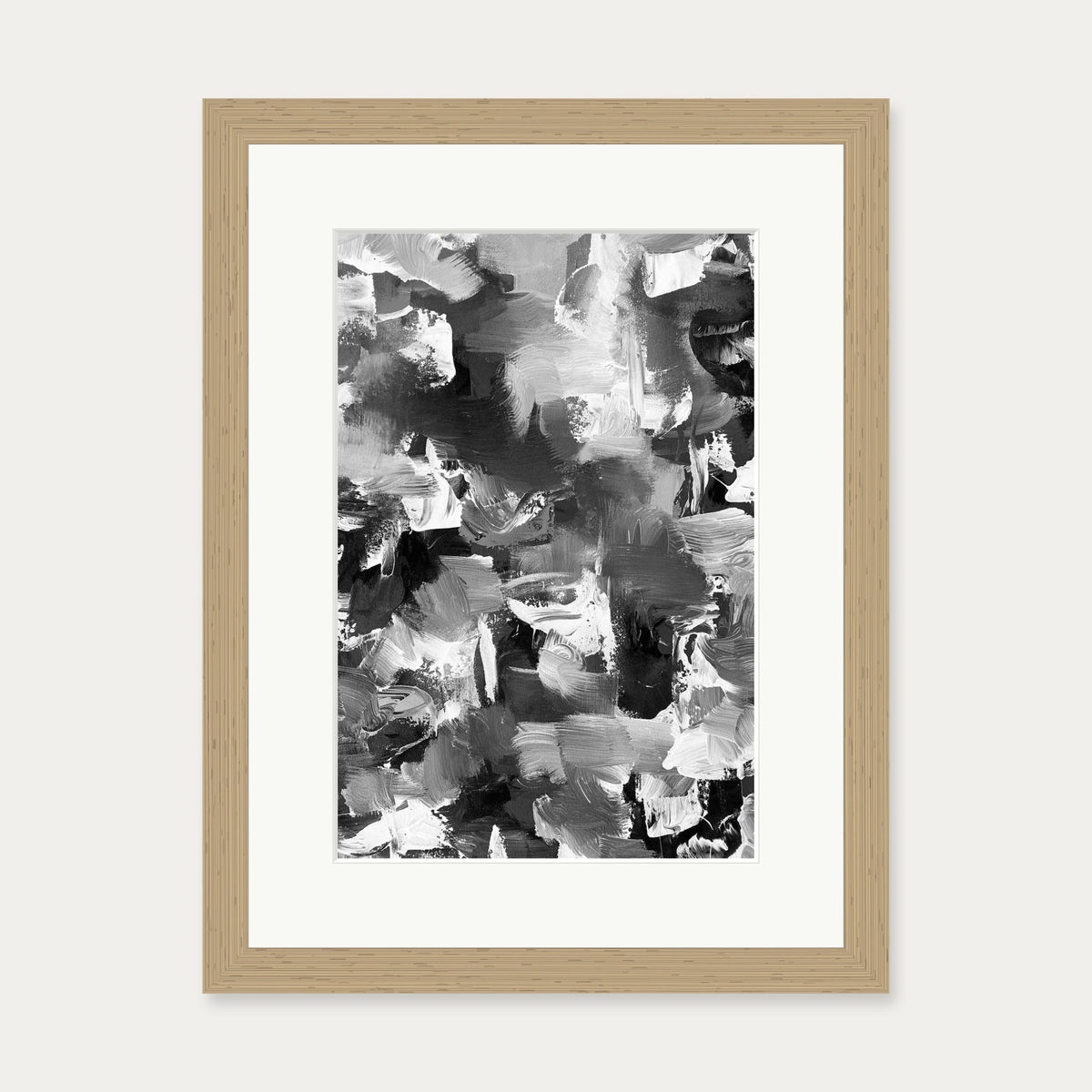Abstract 501 Art Print — 30 x 40 cm — Oak Frame